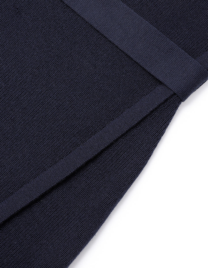 MARYLING Side Slit Waisted Woolen Dress