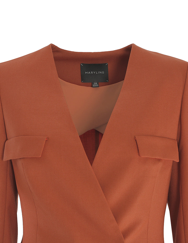 MARYLING Quarter Sleeves Collarless Blazer