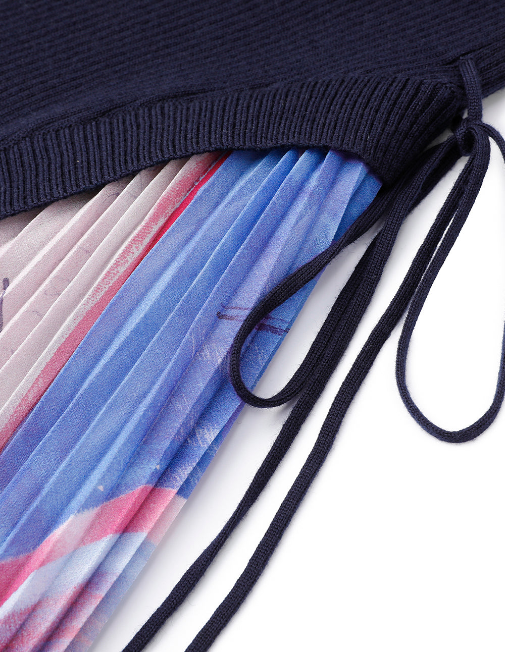 MARYLING Needle-Chiffon Printed Pleated Dress