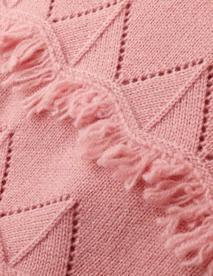 MARYLING Sakura Pink Crew Neck Knitted Sweater