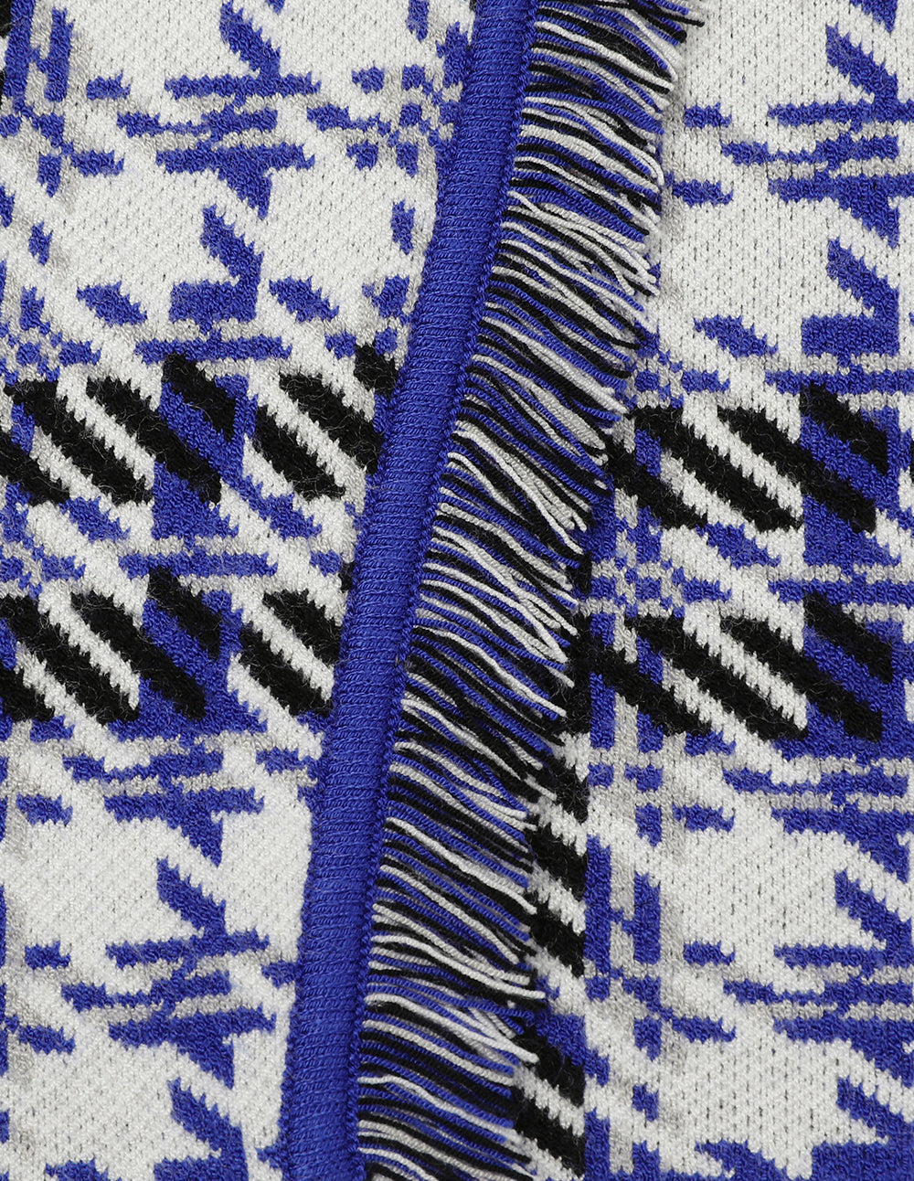 MARYLING Blue And White Grid Asymmetric Details Knitted Skirt