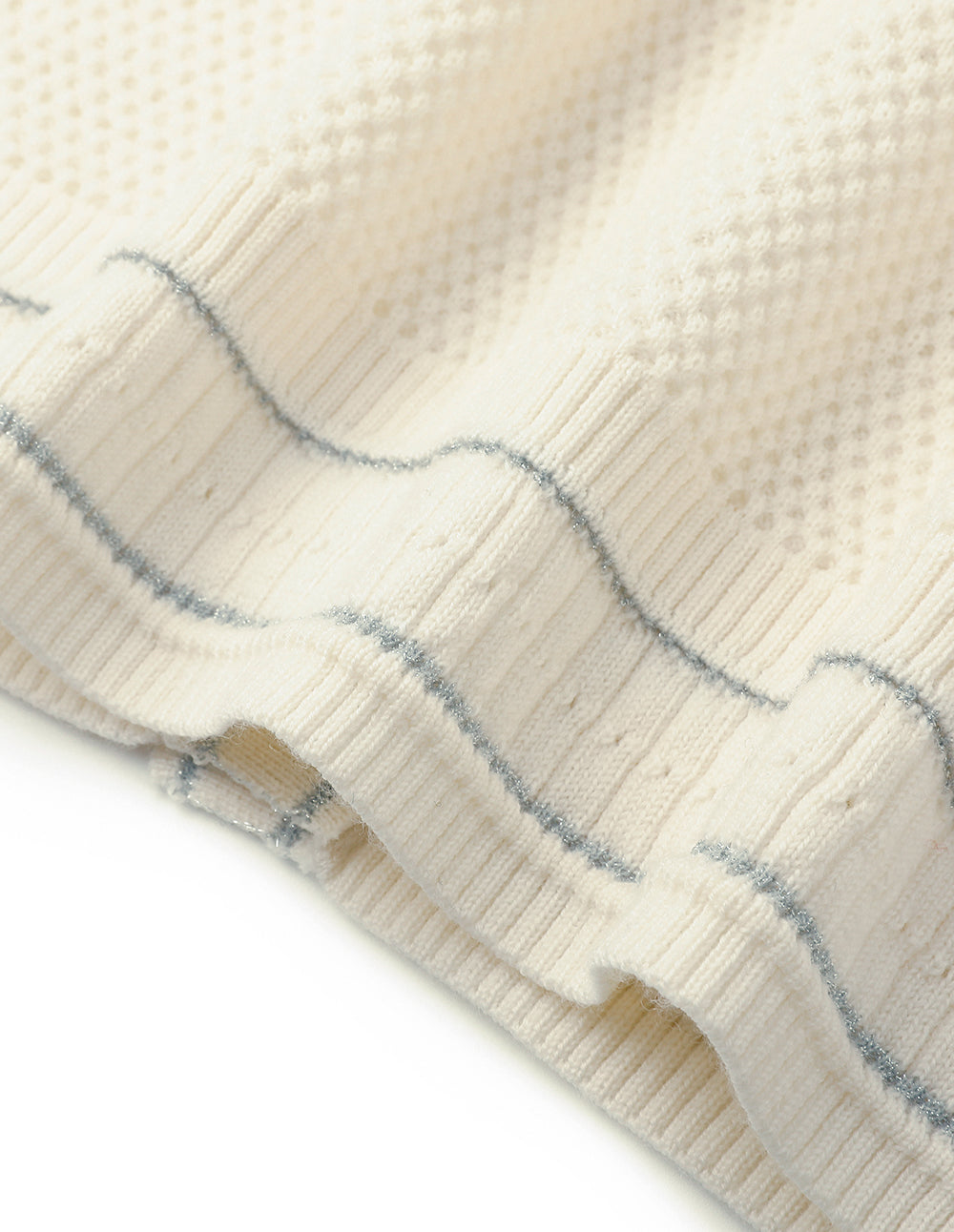 MARYLING Off-White Crewneck Knit Cardigan