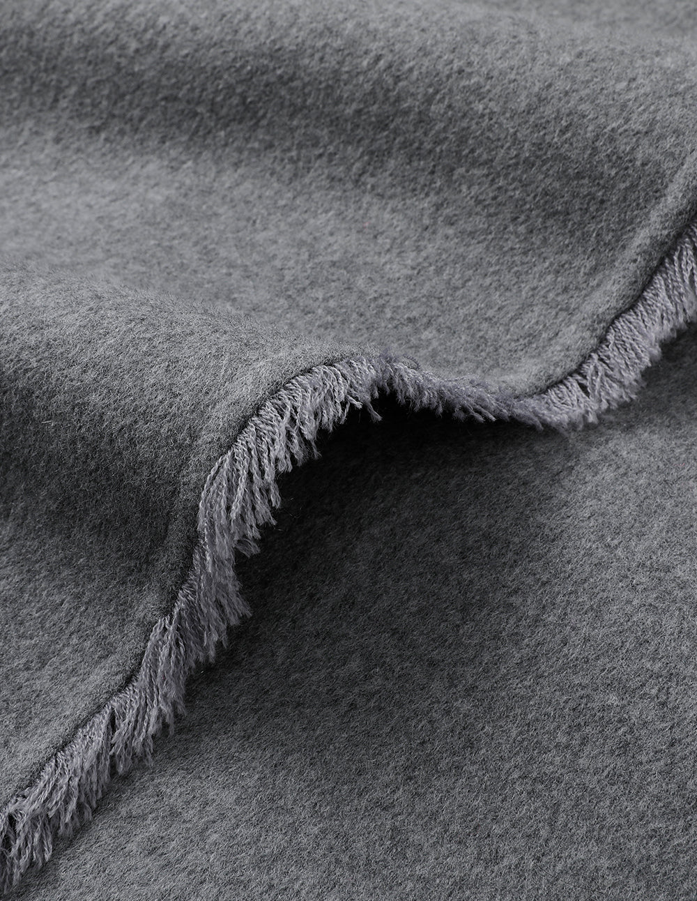 MARYLING Gray Suit Collar Double-Sided Woolen Long Coat