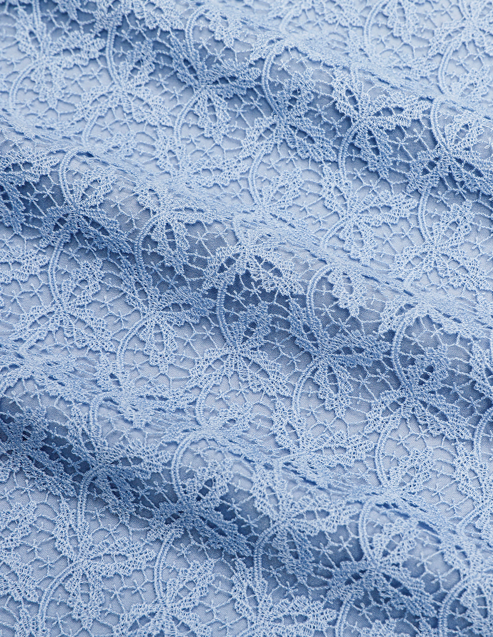 MARYLING Water Wave Blue Shirt Style Tunic Lace Dress