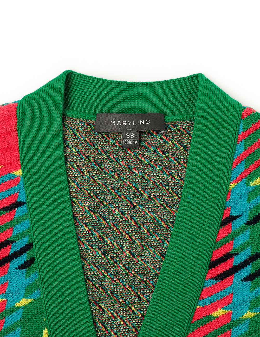 MARYLING Colourful Plaid V-Neck Knitted Cardigan