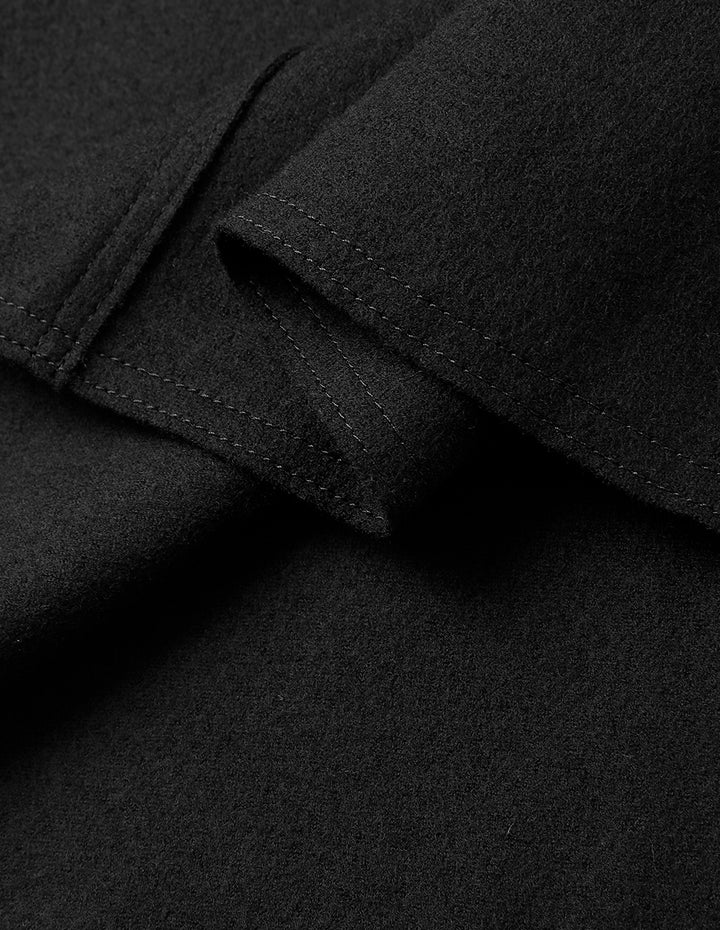 MARYLING Black Curved Waist Split A-Hem Skirt