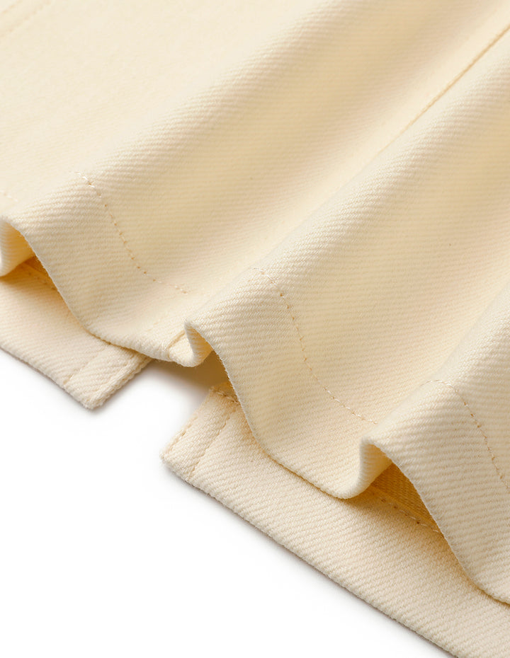 MARYLING White Fishtail Mid-Front Slit Skirt