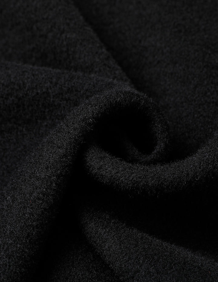 MARYLING Black Double-Sided Woolen Long Coat