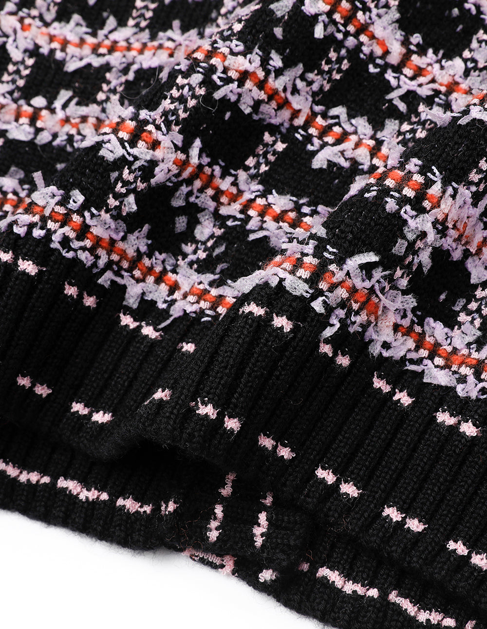 MARYLING Tweed Check Pattern Knit Skirt