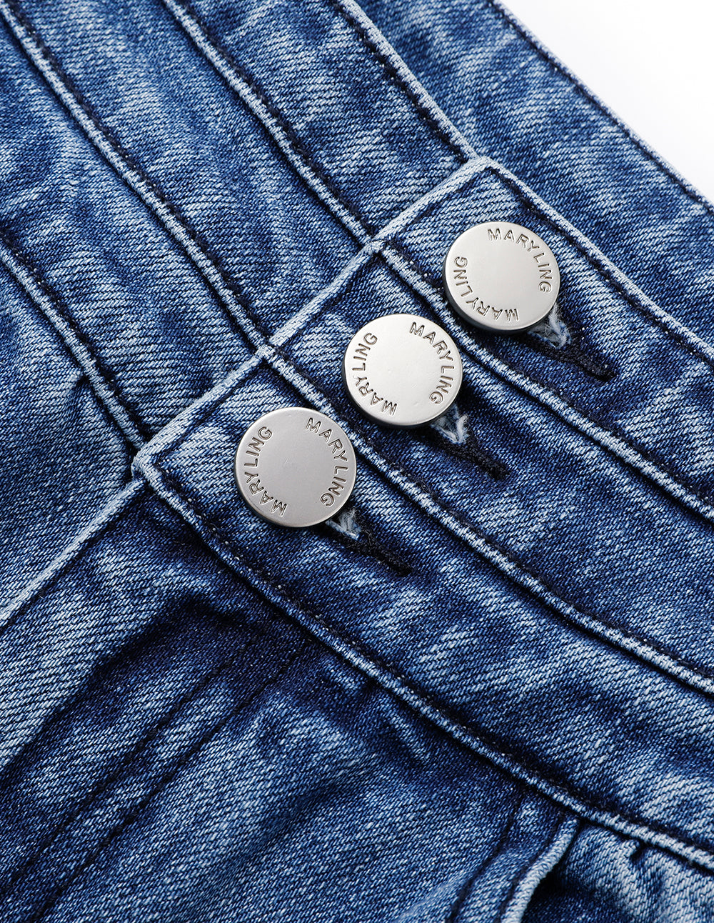 MARYLING Women's Blue Denim Bootcut Jeans With Slit Hem