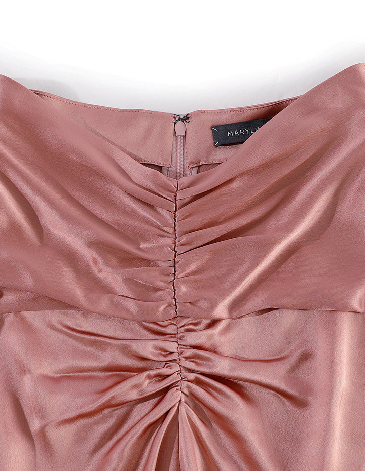 MARYLING GATHERED FRONT FISHTAIL SKIRT