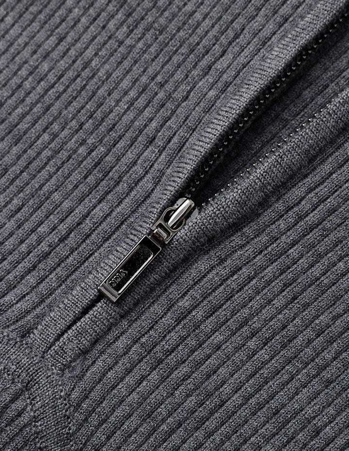 MARYLING Gray Metal Zip Knit Dress