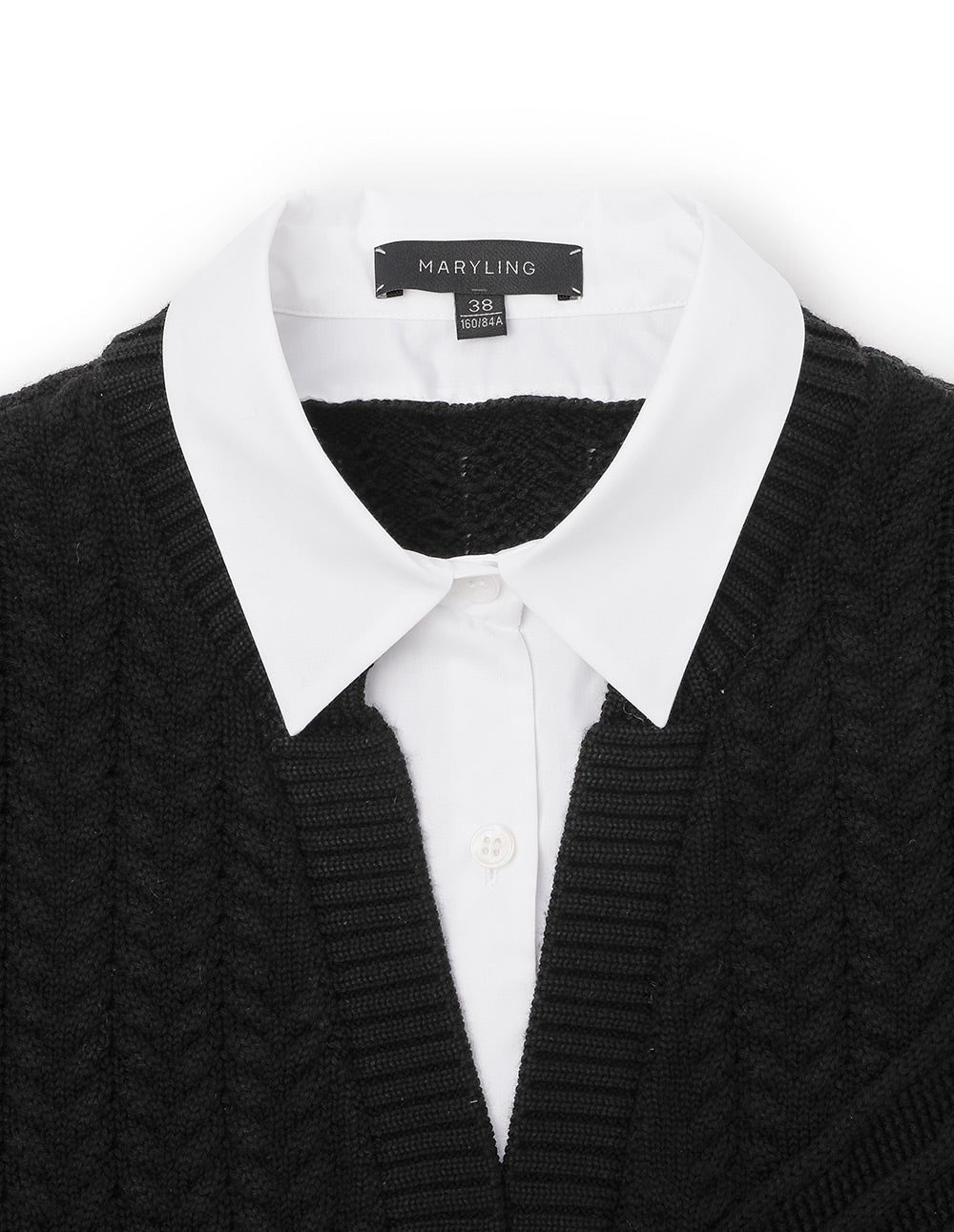 MARYLING  Classic All-Match Black And White Knitted Pullover