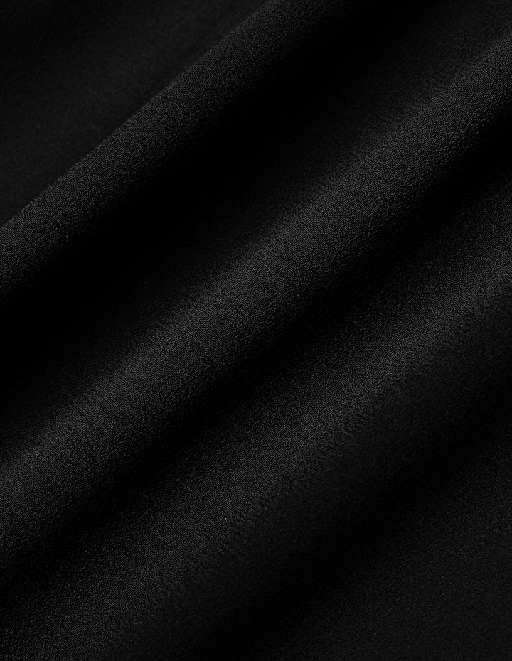 MARYLING Black Short-Sleeved Suit-Style Strap Jumpsuit