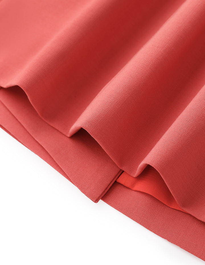 MARYLING Coral Blazer Collar Multi Pocket Long Sleeve Dress