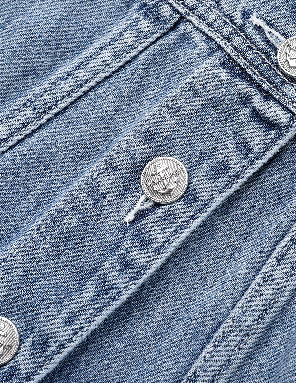 MARYLING Denim Ombre Cropped Jacket