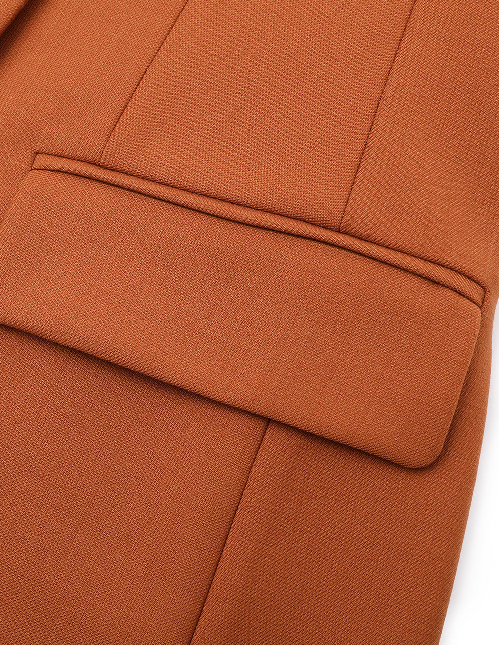 MARYLING Maple Leaf Tangerine Double Breasted Contrast Button Blazer