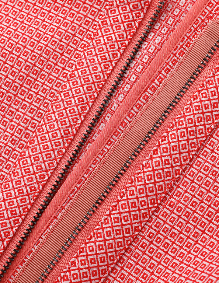 MARYLING Pink zigzag zip through short sleeve jacket