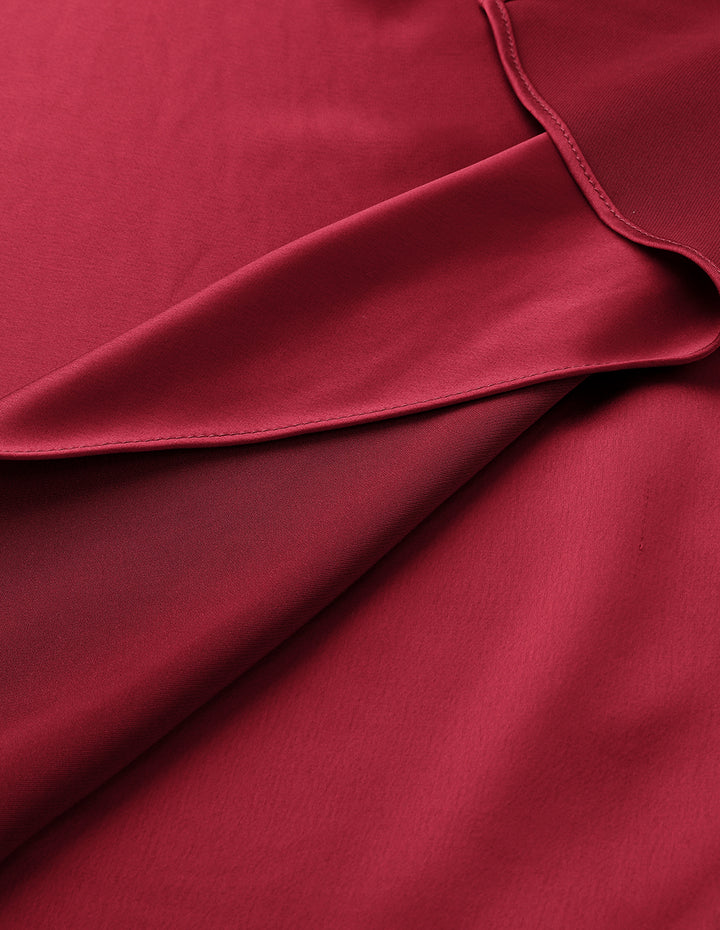 MARYLING Burgundy Ruffle Mermaid Skirt