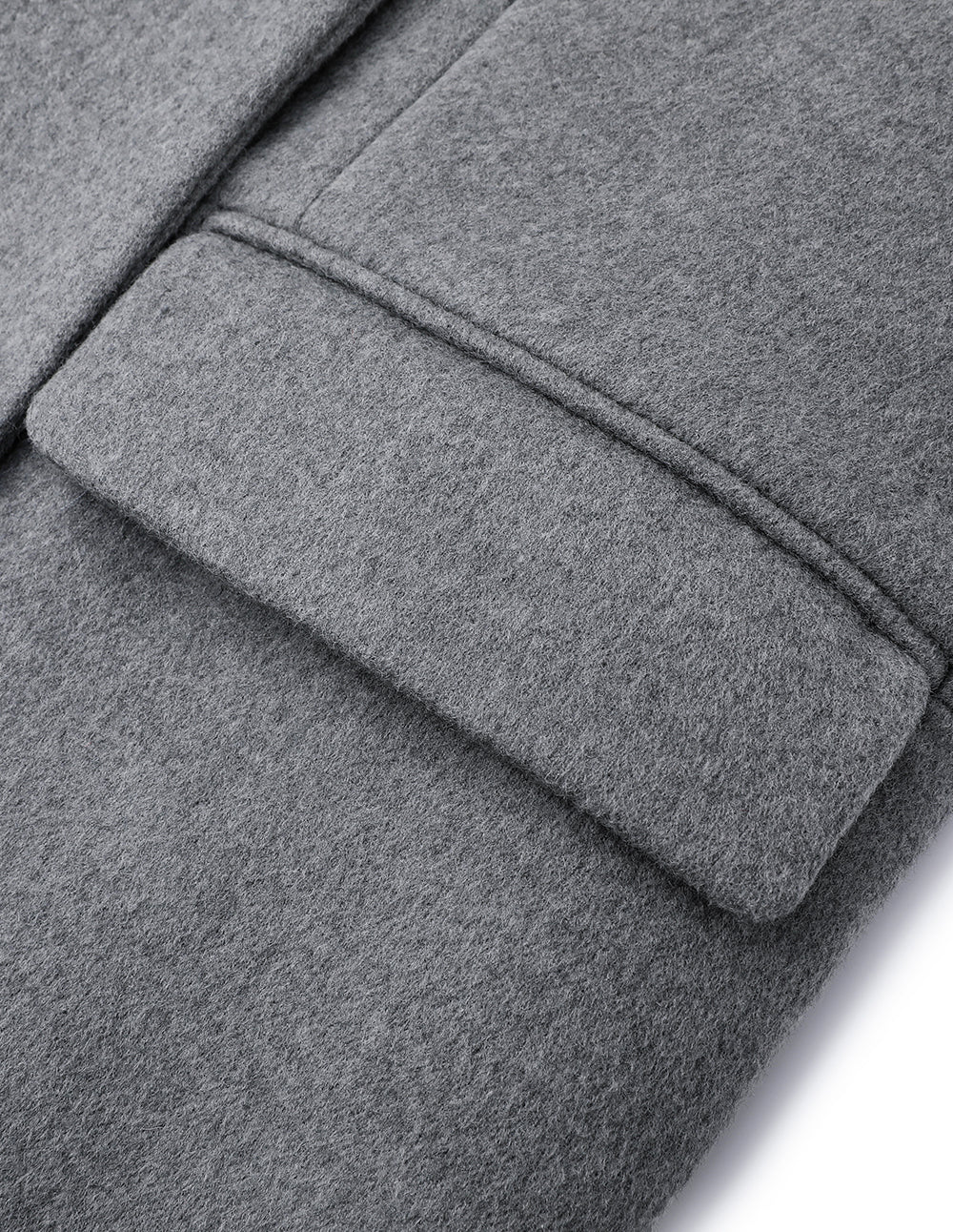 MARYLING Grey Suit-Style Double-Breasted Short Coat