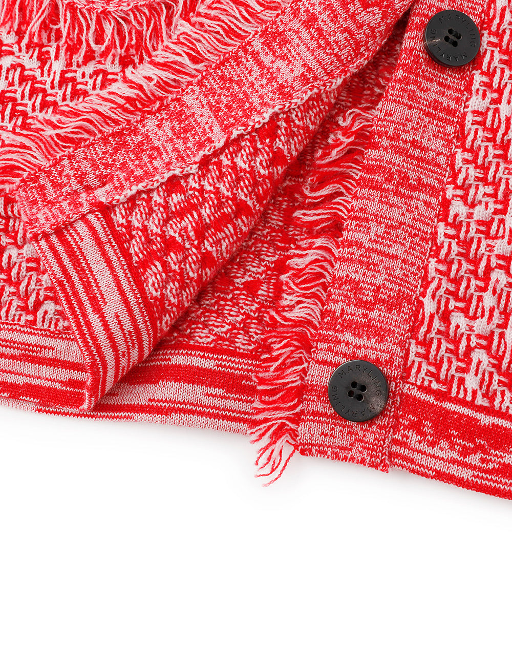 MARYLING  V-Neck Red And Pink Plaid Elegant Knitted Cardigan