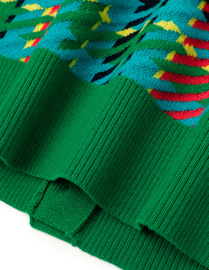 MARYLING Colourful Plaid V-Neck Knitted Cardigan