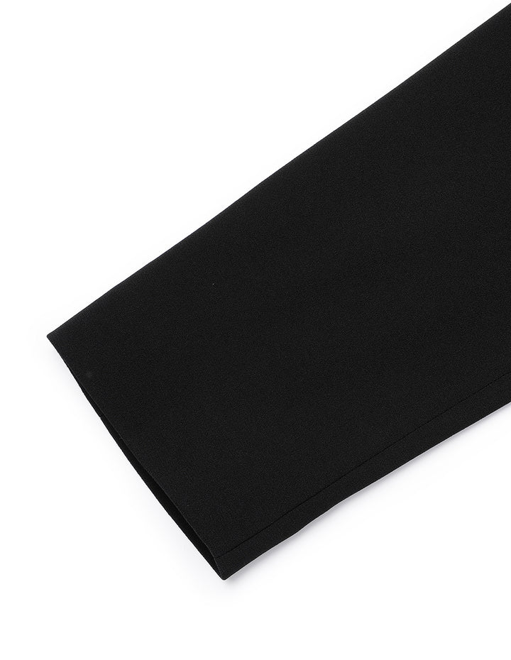 MARYLING Classic Black Flip Collar Double-Breasted Suit