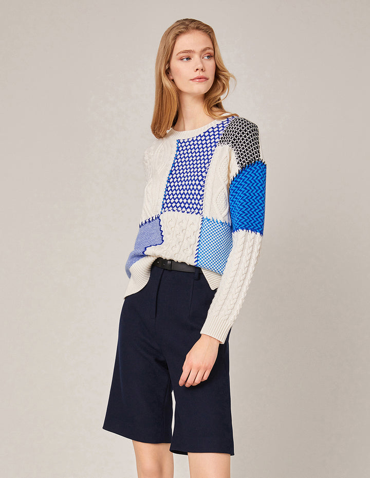 MARYLING DARK BLUE BERMUDA SHORTS