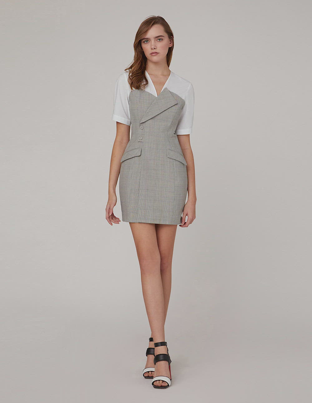 MARYLING Chest lapels contrast short sleeves