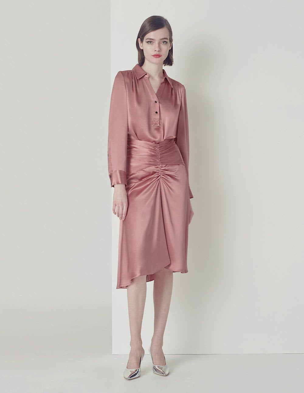 MARYLING GATHERED FRONT FISHTAIL SKIRT