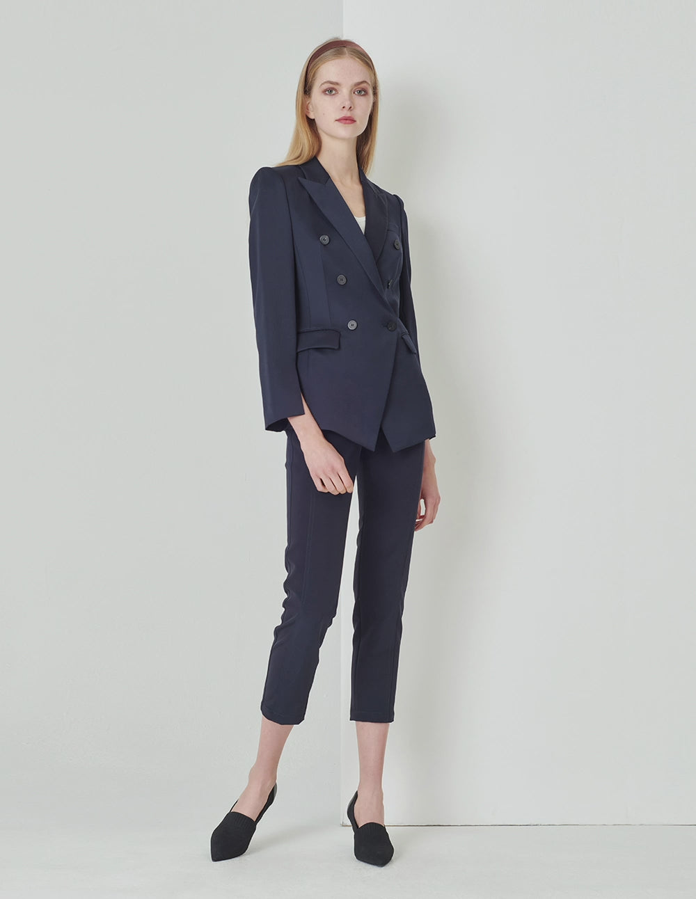 MARYLING Midnight Blue Classic Elastic Slim Pants